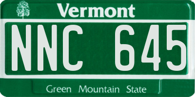 VT license plate NNC645