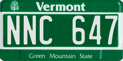 VT license plate NNC647