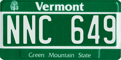 VT license plate NNC649