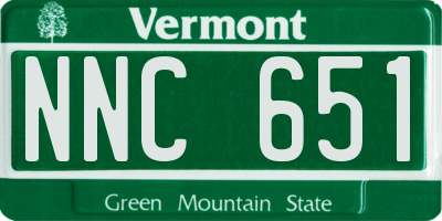 VT license plate NNC651