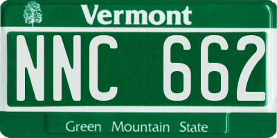 VT license plate NNC662