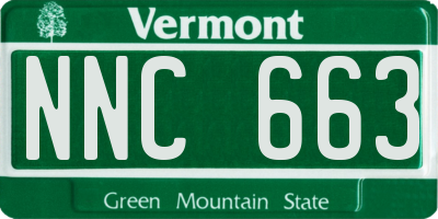 VT license plate NNC663