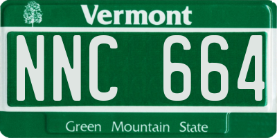 VT license plate NNC664