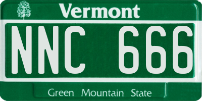 VT license plate NNC666