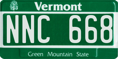 VT license plate NNC668