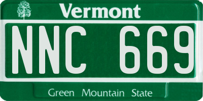 VT license plate NNC669