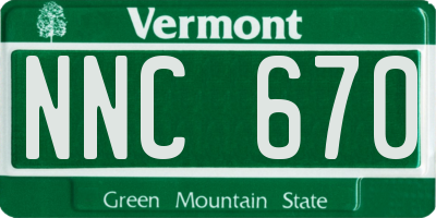 VT license plate NNC670