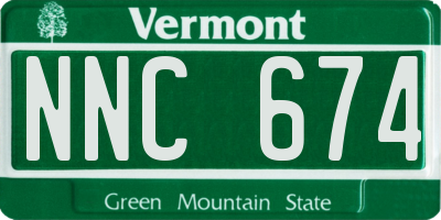 VT license plate NNC674