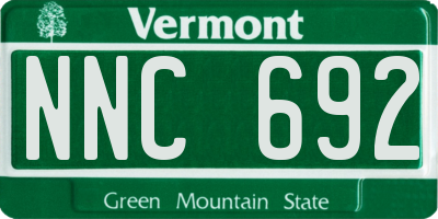 VT license plate NNC692