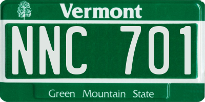 VT license plate NNC701