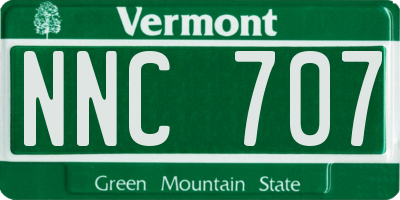 VT license plate NNC707