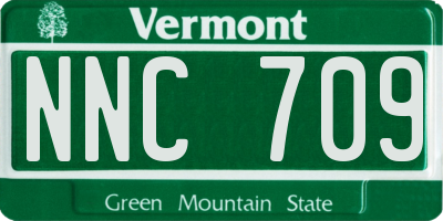 VT license plate NNC709