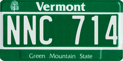 VT license plate NNC714