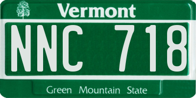 VT license plate NNC718