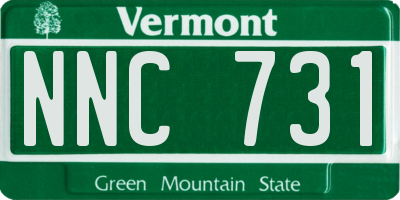 VT license plate NNC731