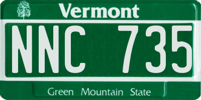 VT license plate NNC735