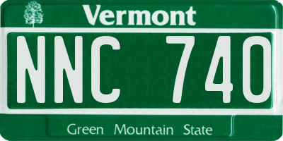 VT license plate NNC740