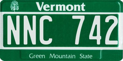 VT license plate NNC742