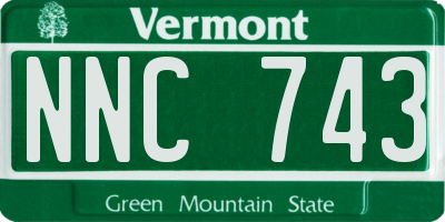 VT license plate NNC743