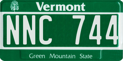 VT license plate NNC744