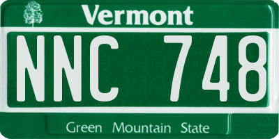 VT license plate NNC748