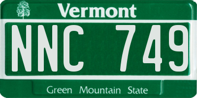 VT license plate NNC749
