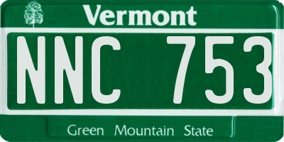 VT license plate NNC753