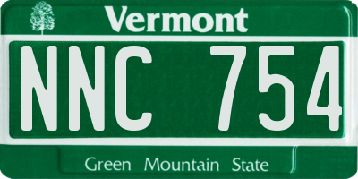 VT license plate NNC754