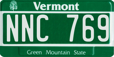 VT license plate NNC769