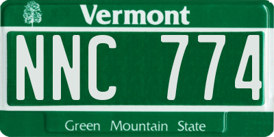 VT license plate NNC774