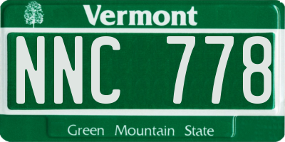VT license plate NNC778