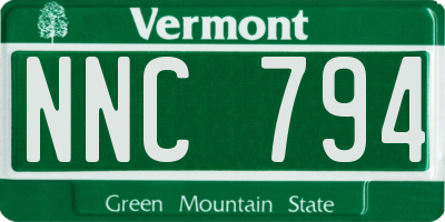VT license plate NNC794