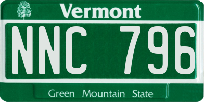 VT license plate NNC796