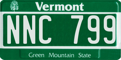 VT license plate NNC799