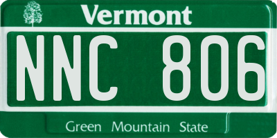 VT license plate NNC806
