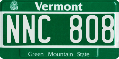 VT license plate NNC808
