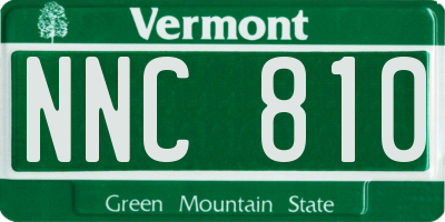VT license plate NNC810