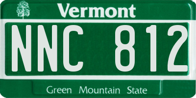 VT license plate NNC812