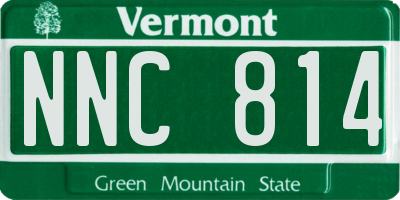 VT license plate NNC814