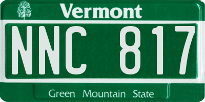 VT license plate NNC817