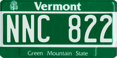 VT license plate NNC822