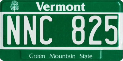 VT license plate NNC825