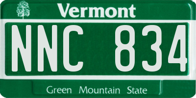 VT license plate NNC834