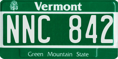 VT license plate NNC842