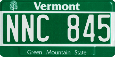 VT license plate NNC845