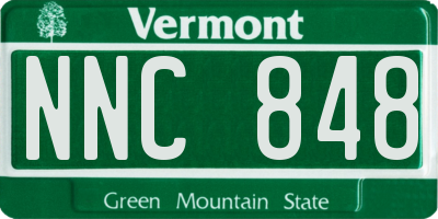 VT license plate NNC848