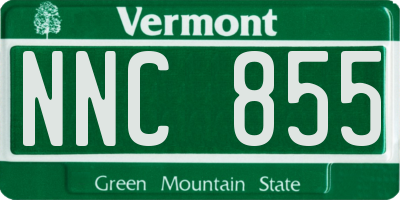 VT license plate NNC855