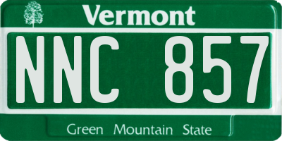VT license plate NNC857