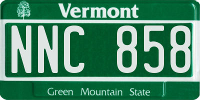 VT license plate NNC858