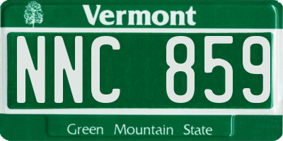 VT license plate NNC859
